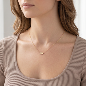 Hammered Half Moon Necklace